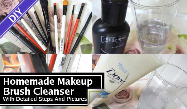 homemade makeup brush cleanser with detailed steps and pictures