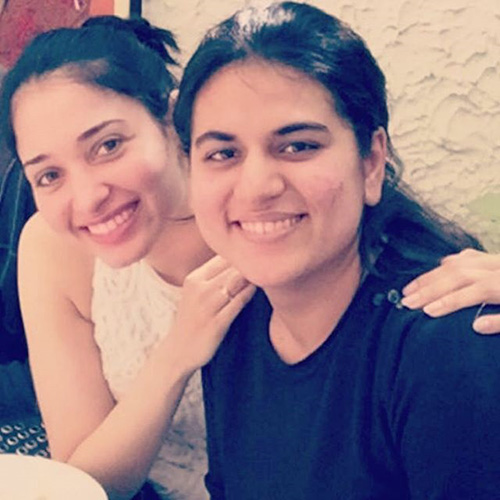 Tamanna's No Makeup Face with Her Friend