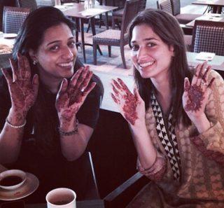Tamanna with Mehandi at Her Friend's Marriage Tamanna with Mehandi at Her Friend's Marriage