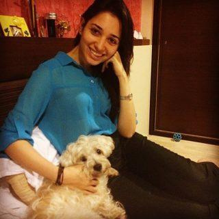 Tamanna with Her Pet Tamanna with her pet