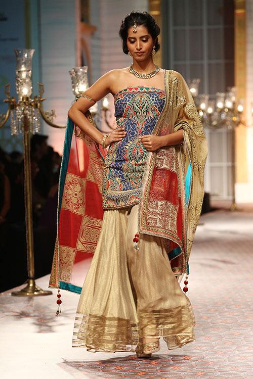 Embroidered Sharara With Loose Palazzo Pants