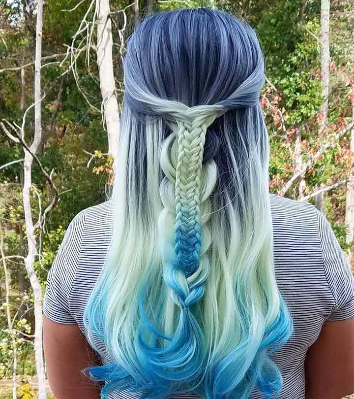 20 mooie stylingideeën voor blauw ombre haar