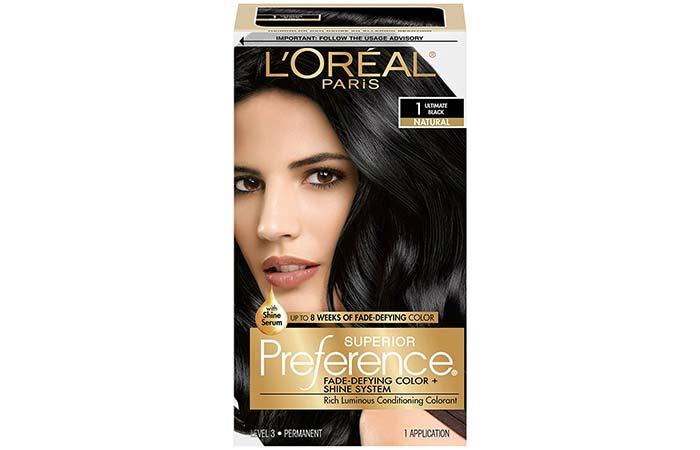 1. L’oreal Paris Superior Preference Hair Color – Ultimate Black