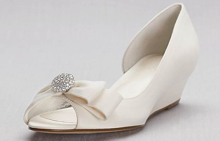 Bridal Wedding Shoes - White Wedding Wedges