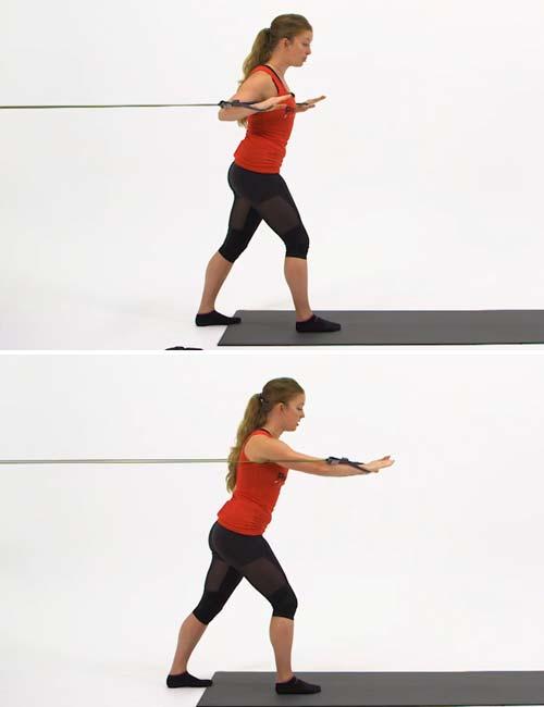 Resistance Band Staggered Chest Press