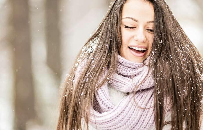 5. Does not cover her hair in cold weather