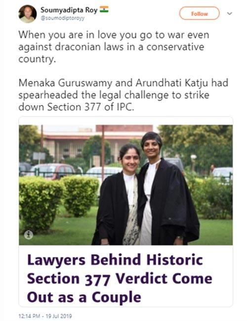 As The Lawyers Behind Sec 377 Verdict Come Out As A Couple1