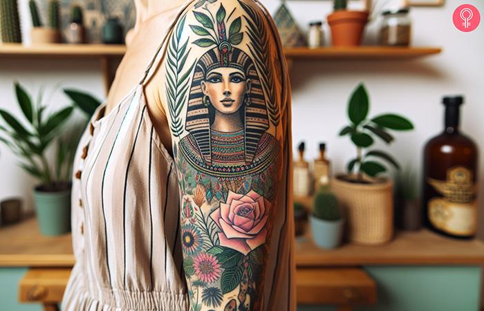 Egyptian tattoo on the arm