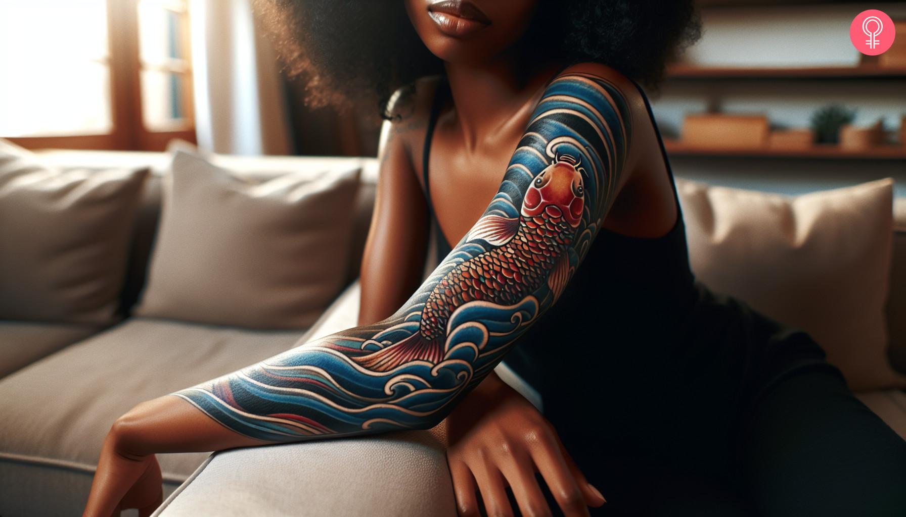 A Japanese oriental tattoo on the arm