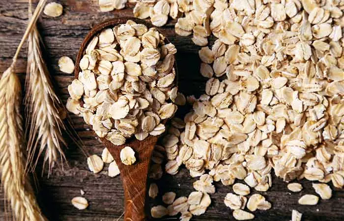 Oatmeal and orange peel face pack