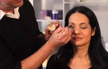 Step 3 of makeup for women over 40 is to do eyeshadow