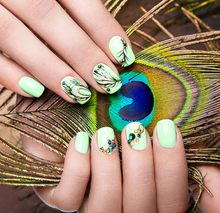 Peacock nail designs