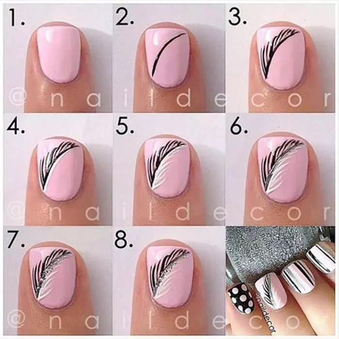 Pink autumnal short nail design tutorial