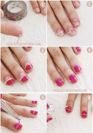 Spring manicure short nail design tutorial