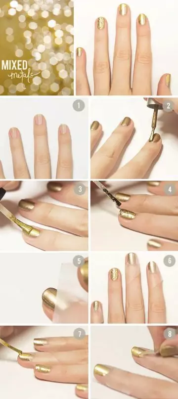 All that glitters is gold short nail design