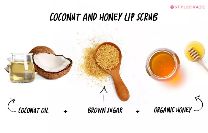 DIY coconut and honey lip scrub