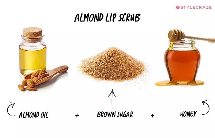DIY almond lip scrub
