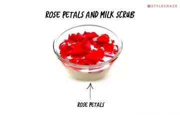 DIY rose petals and milk scrub