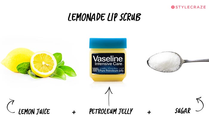 DIY lemonade lip scrub