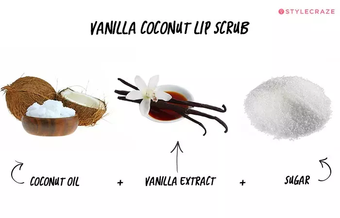 DIY vanilla coconut lip scrub