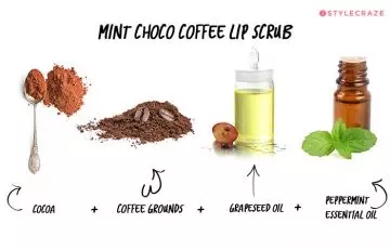 DIY mint choco coffee lip scrub