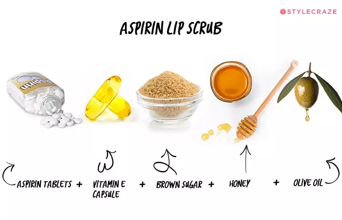 DIY aspirin lip scrub
