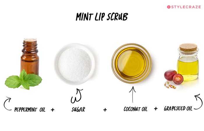 DIY mint lip scrub
