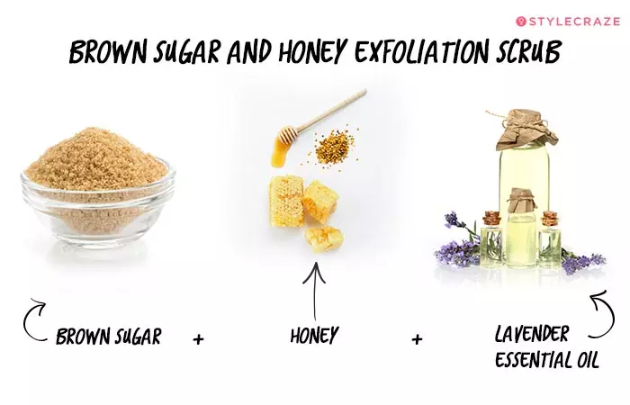 DIY brown sugar and honey exfoliation scrub