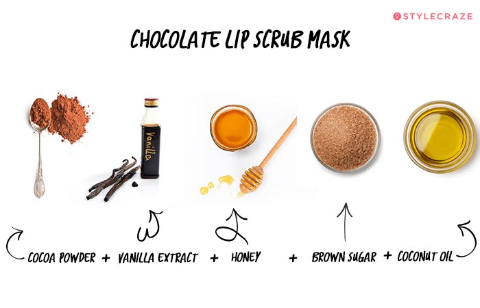 DIY chocolate lip scrub mask