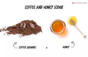 DIY coffee and honey scrub