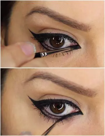 Applying liquid eyeliner for lower lid step 4