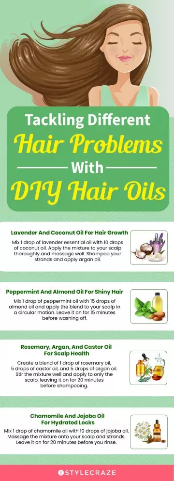 tackling different hair problems with diy hair oils (infographic)
