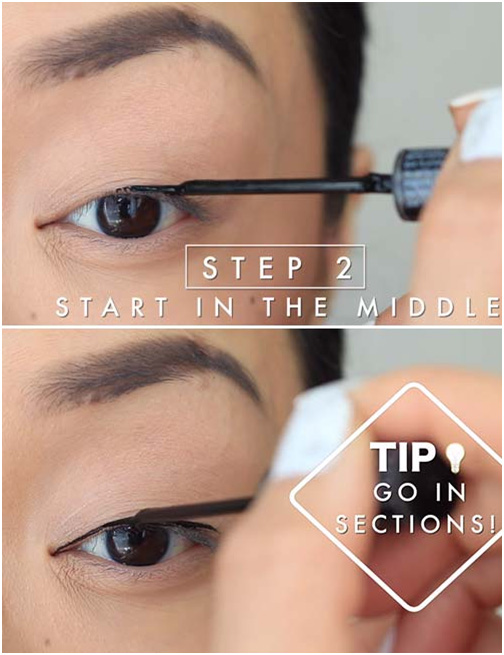 How to apply liquid eyeliner for beginners step 2