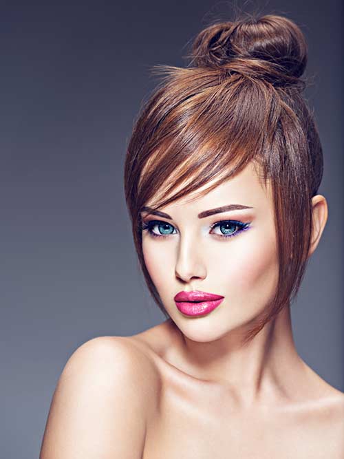 Thin faux-feathered bangs hairstyle