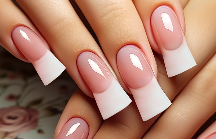 woman with flare nail shape