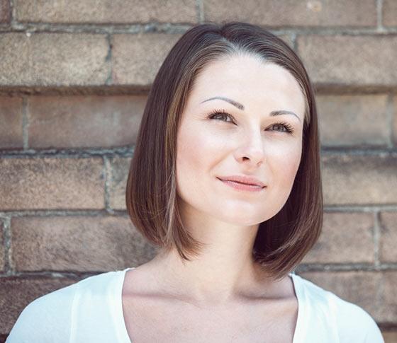 Straight long bob hairstyle for a square face