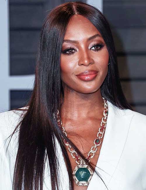 Hairstyle for heart-shaped faces inspired by Naomi Campbell