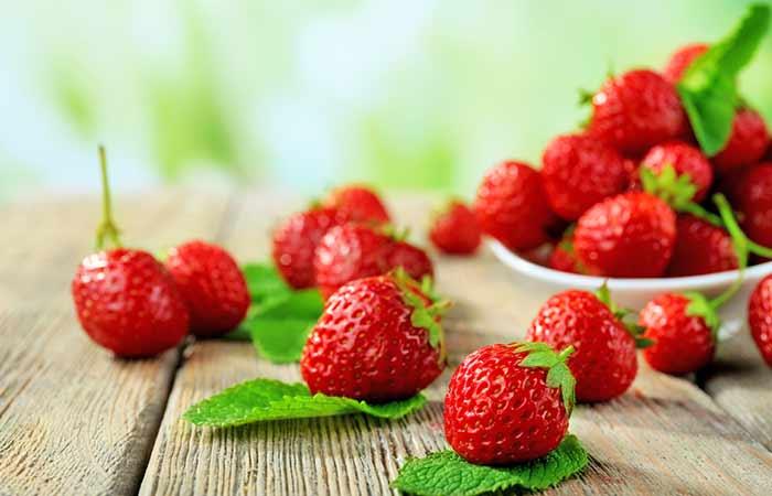 Strawberry face mask for glowing skin