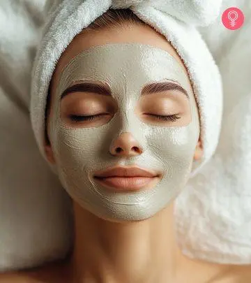 Girl applying the face mask