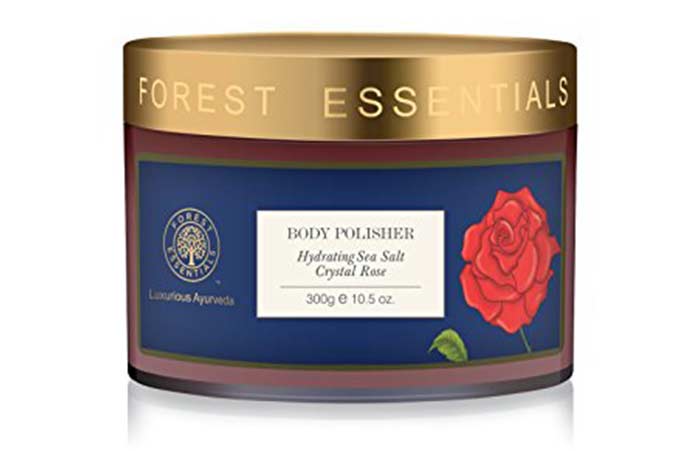 Kropspolering derhjemme - Forest Essential Body Polisher Hydrating Sea Salt Crystal Rose