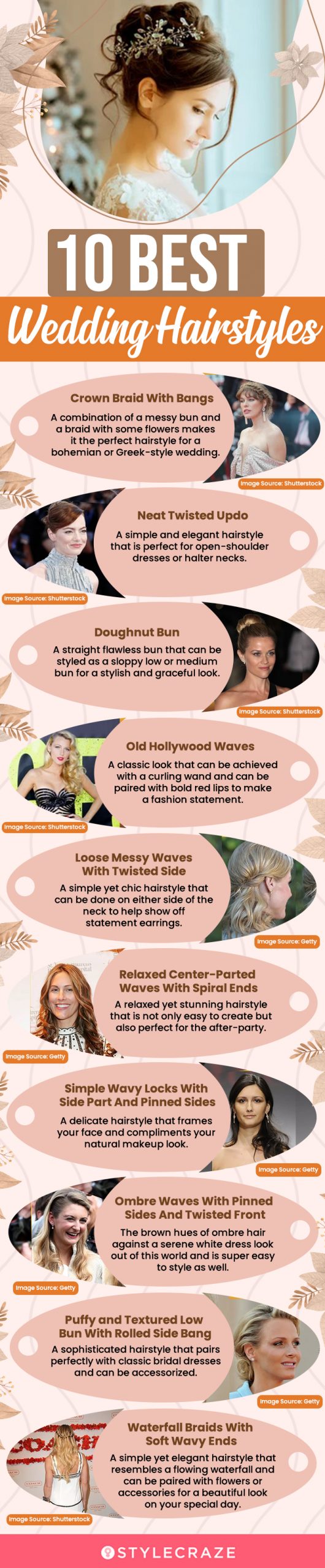 10 best wedding hairstyles (infographic)