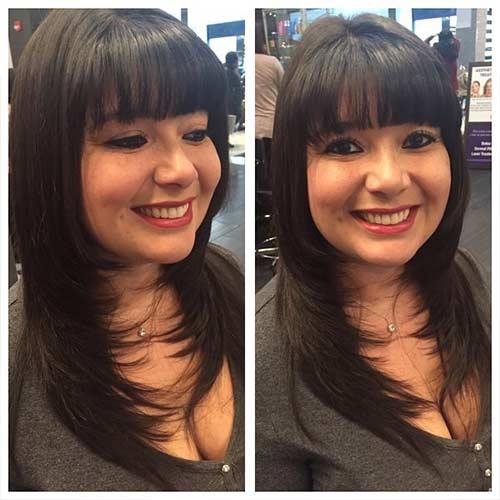 Long layers with side bangs