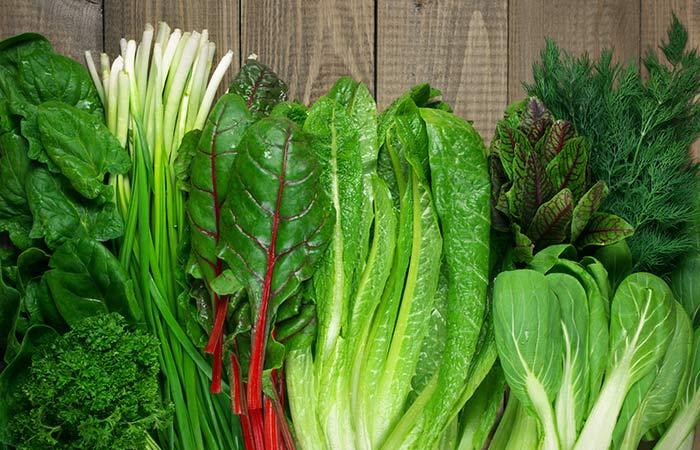 Eat leafy greens for vitamin B9 to grow nails faster