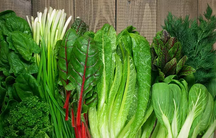 Eat leafy greens for vitamin B9 to grow nails faster