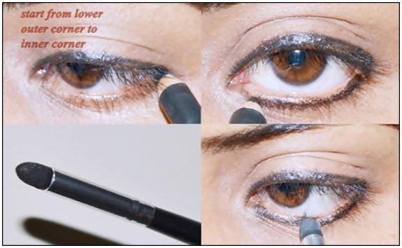 Step 3 of how to wear pencil eyeliner in the right way