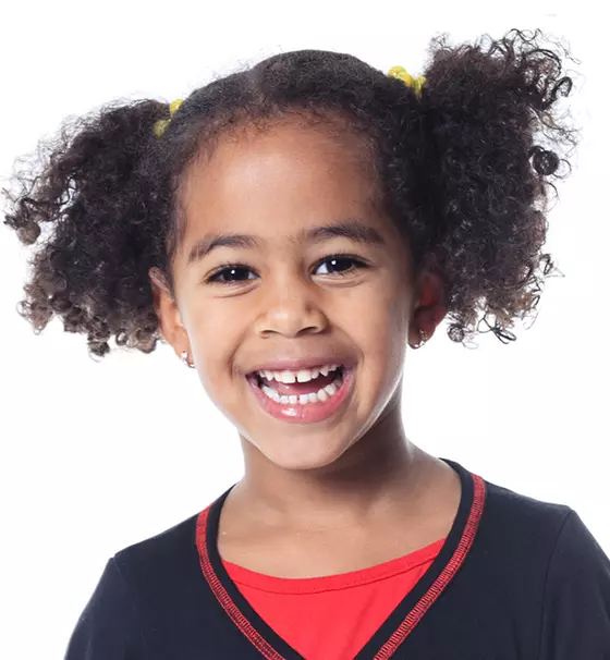 Curly short pigtails for little girls