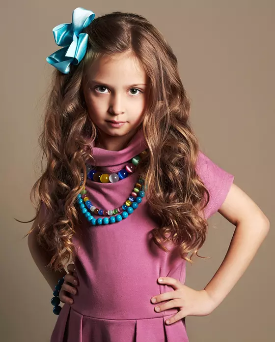 Cascading curly layered hairstyles for little girls