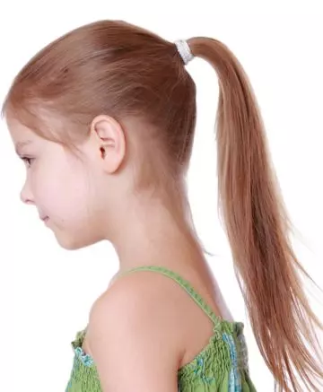 Sleek high ponytail for little girls