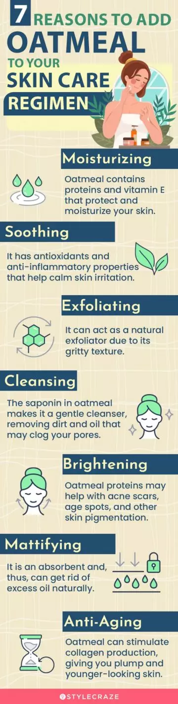 reasons to add oatmeal to your skin care (infographic)