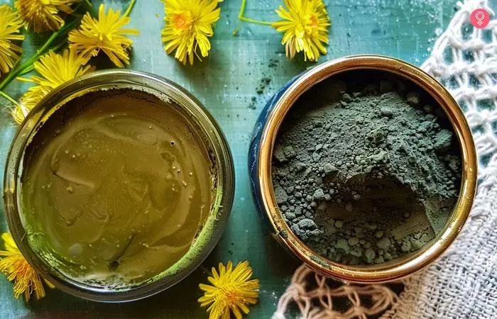 Indigo thick paste in a bowl